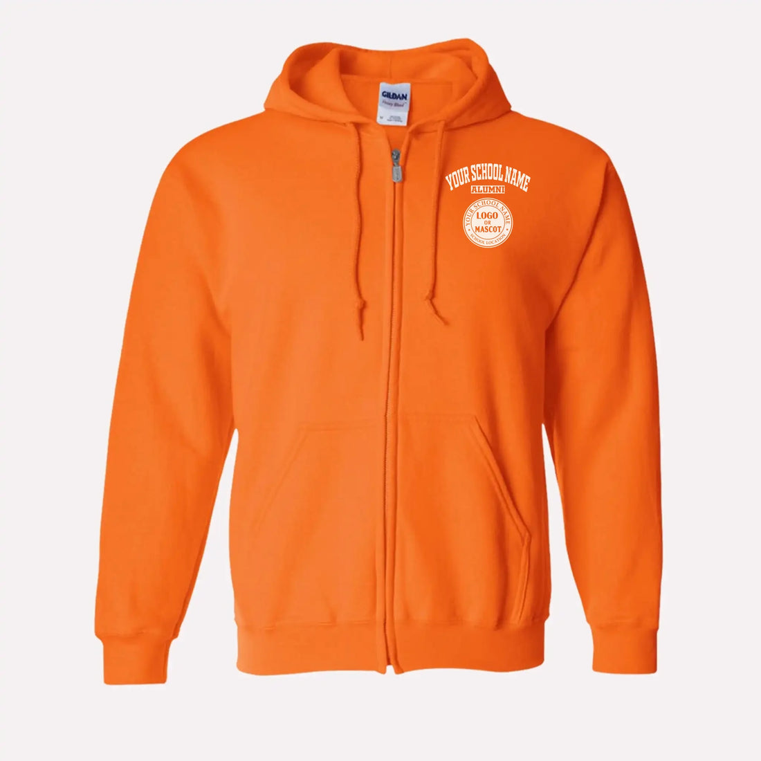 Personalized Alumni Zip Hoodie in Red - Custom university hoodie for alumni by Almatershop