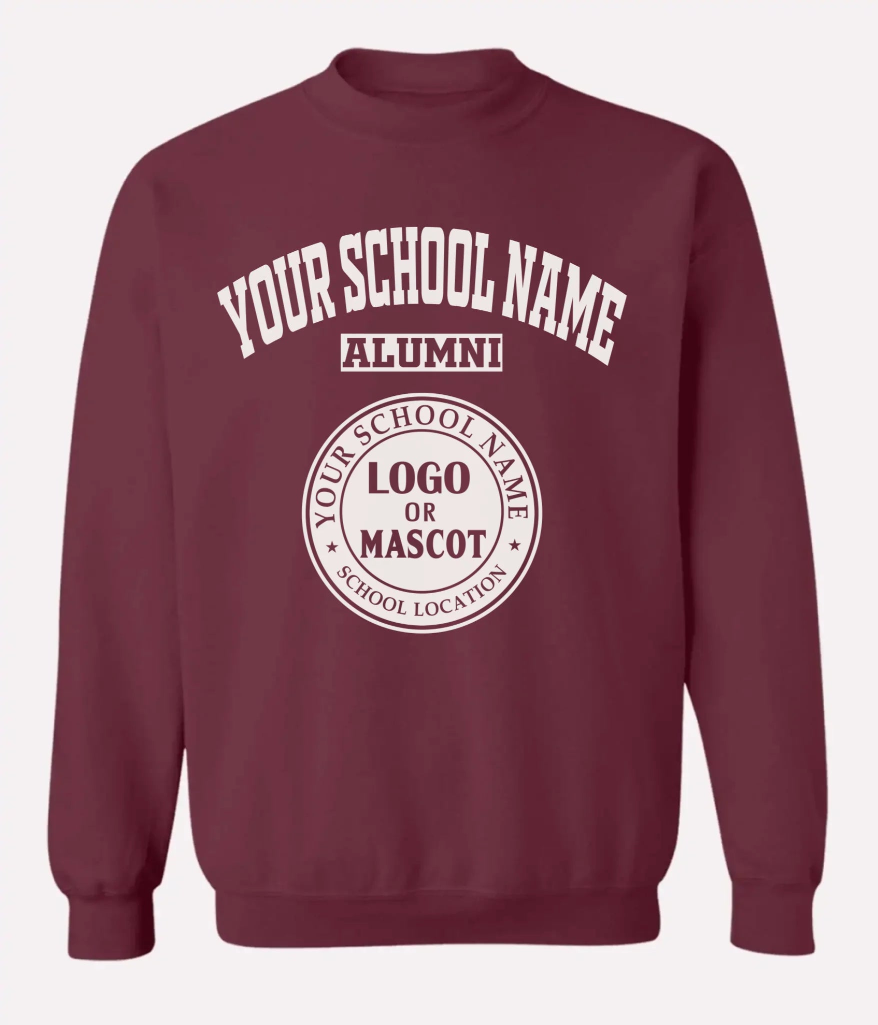 Maroon alumni crewneck sweatshirt, a comfortable option for gatherings