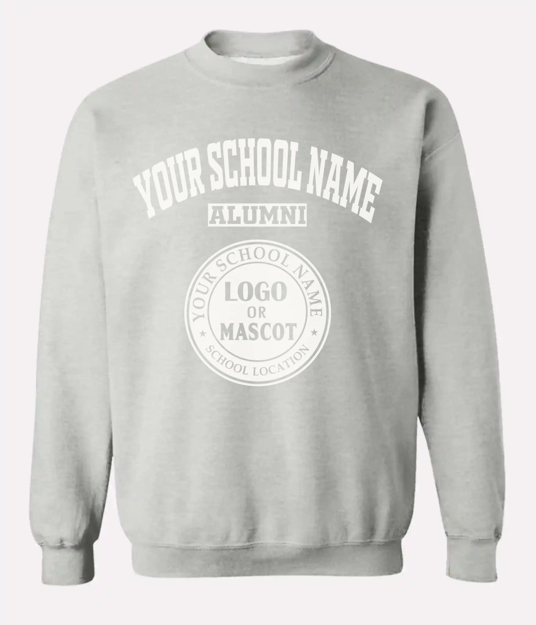 Sport grey heavy blend sweatshirt, a versatile choice for personalized alumni apparel