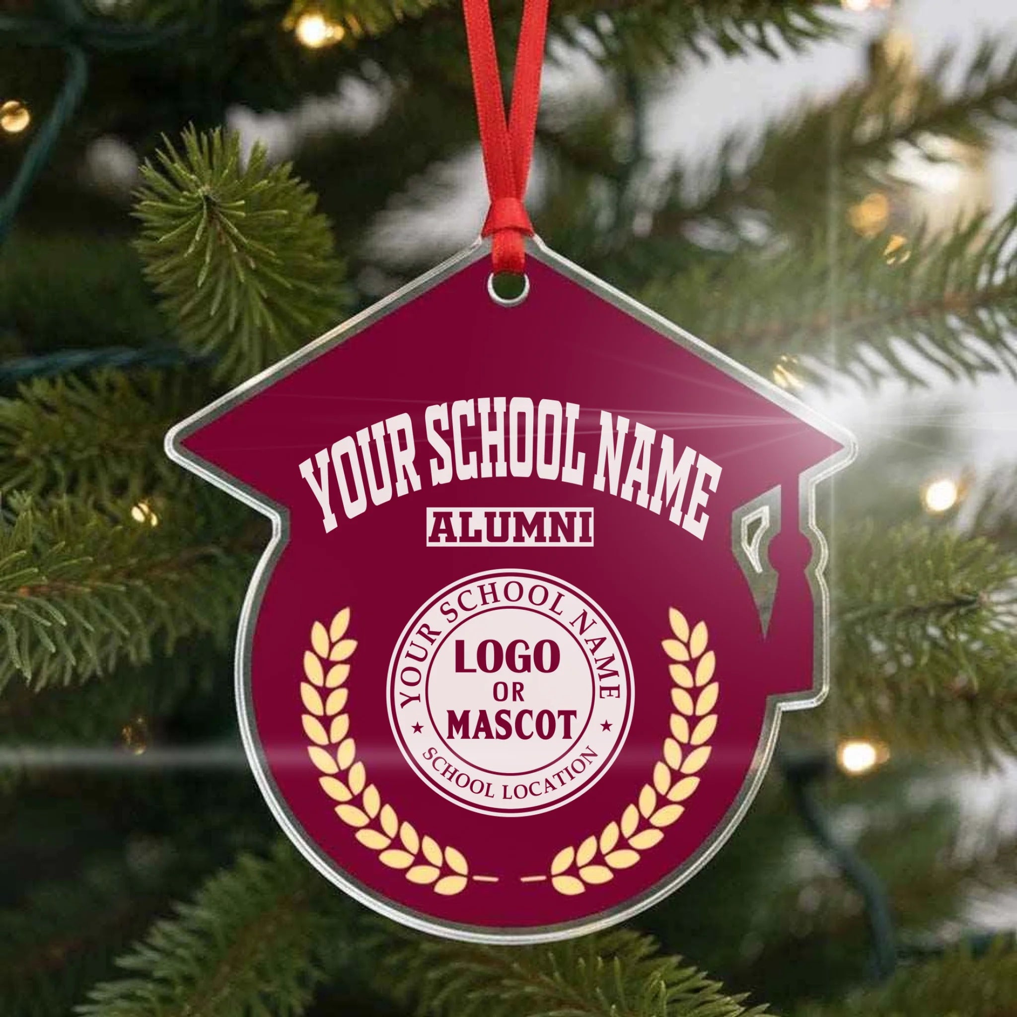 The Emblem Ornament | Personalized Graduation Cap Acrylic (2-Side)