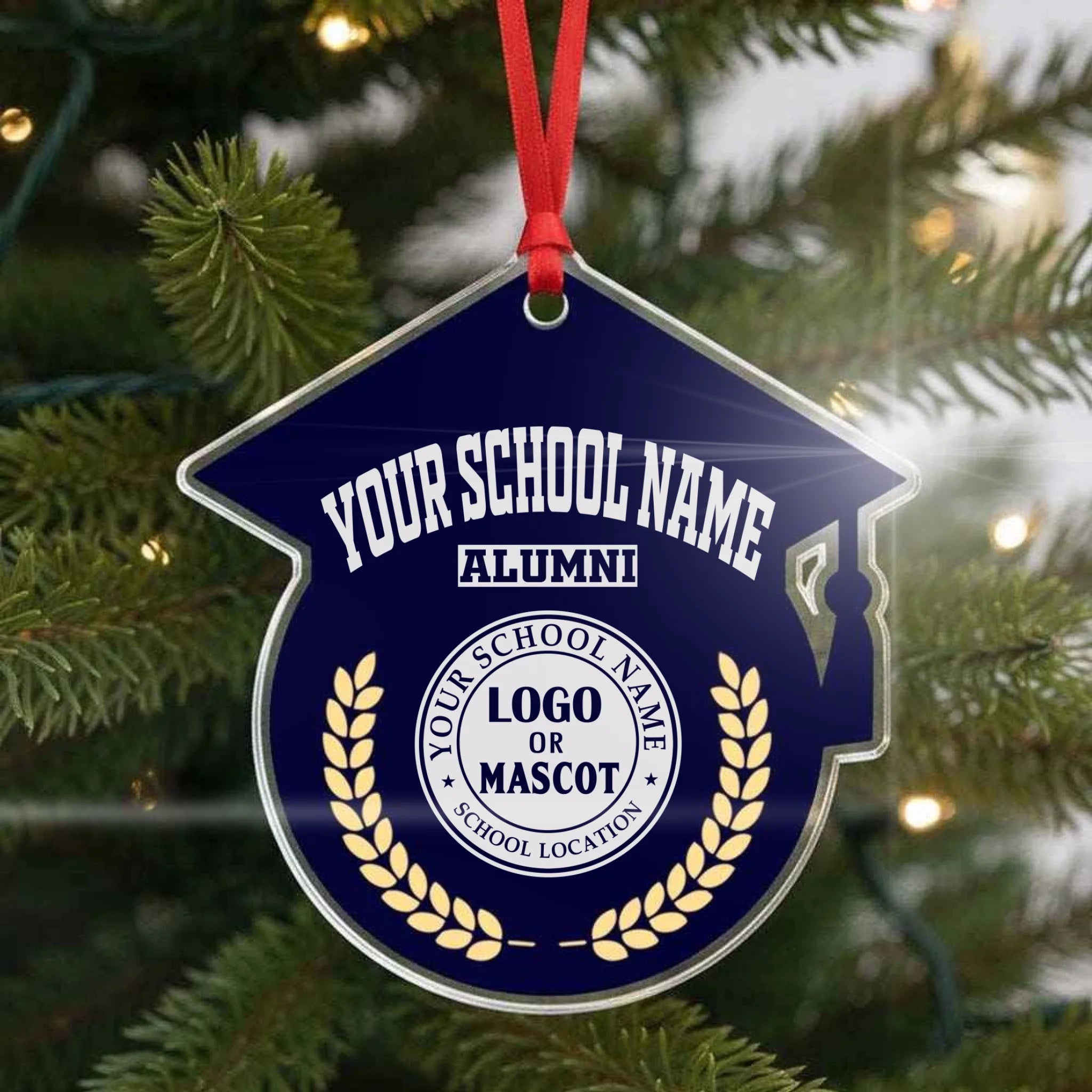 The Emblem Ornament | Personalized Graduation Cap Acrylic (2-Side)