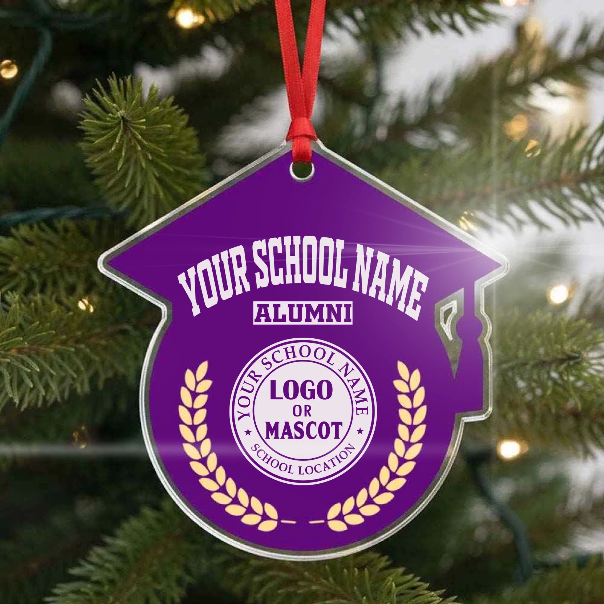 The Emblem Ornament | Personalized Graduation Cap Acrylic (2-Side)