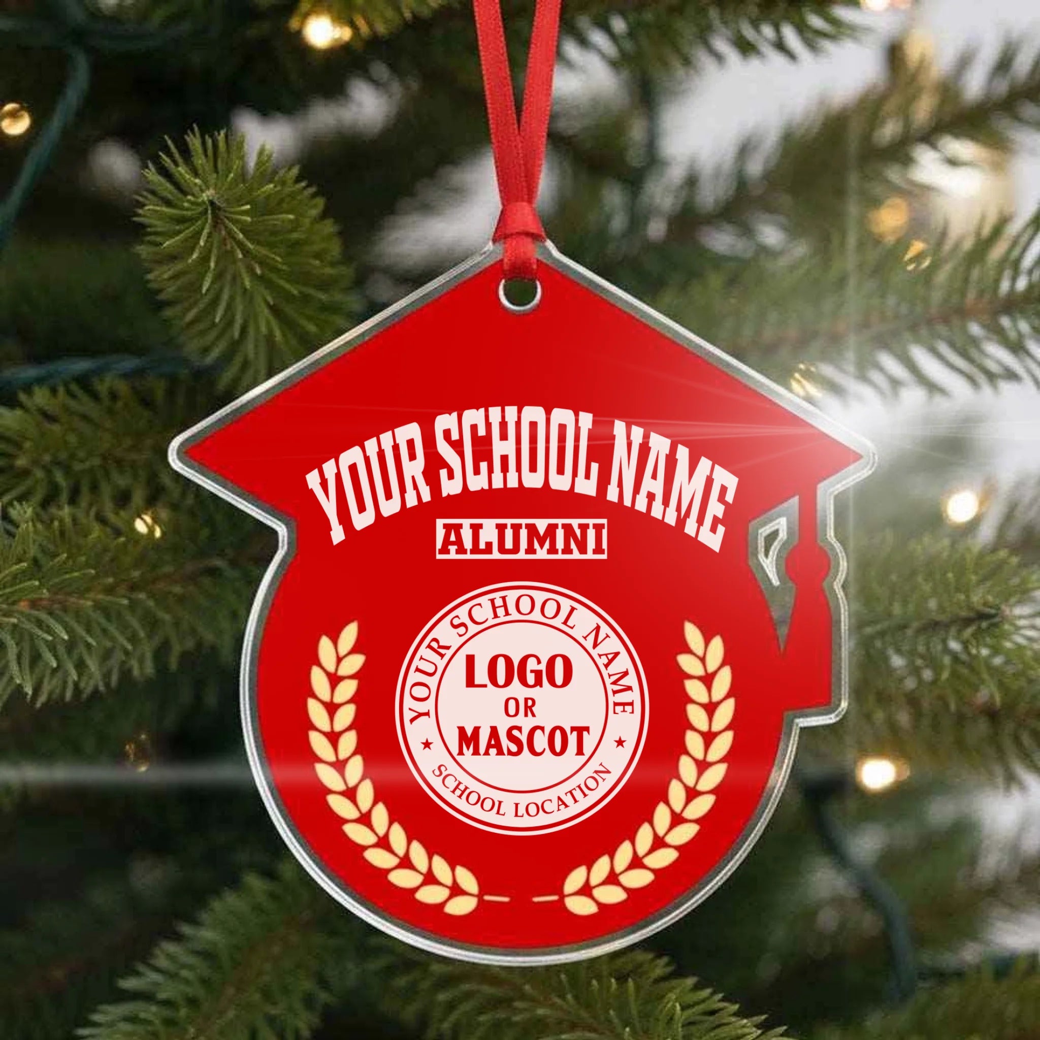 The Emblem Ornament | Personalized Graduation Cap Acrylic (2-Side)