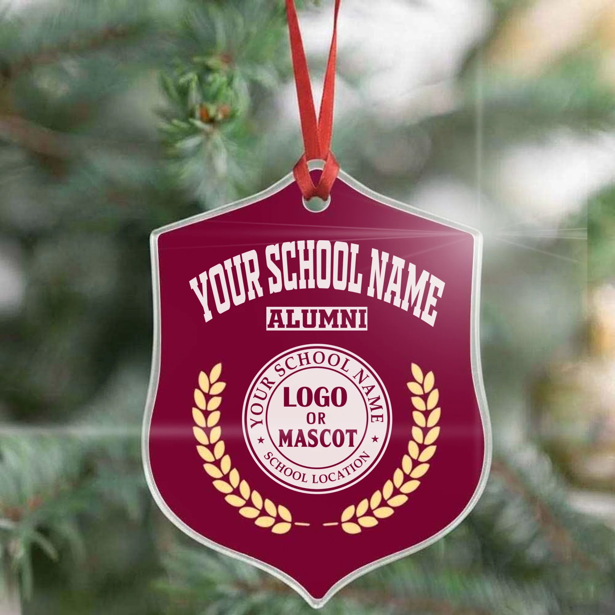 The Heritage Shield | Personalized Shield Acrylic Ornament (2-Side)