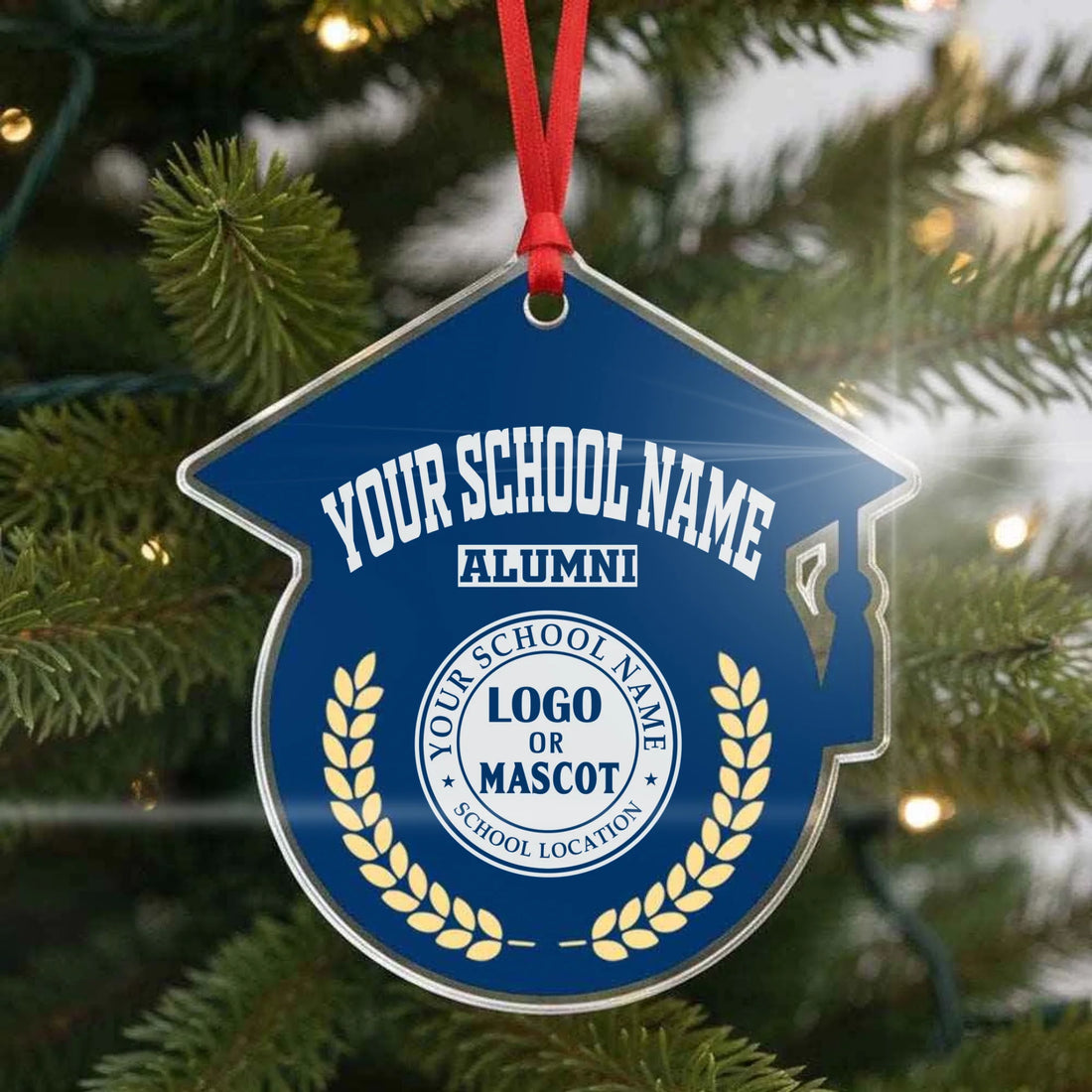 The Emblem Ornament | Personalized Graduation Cap Acrylic (2-Side)