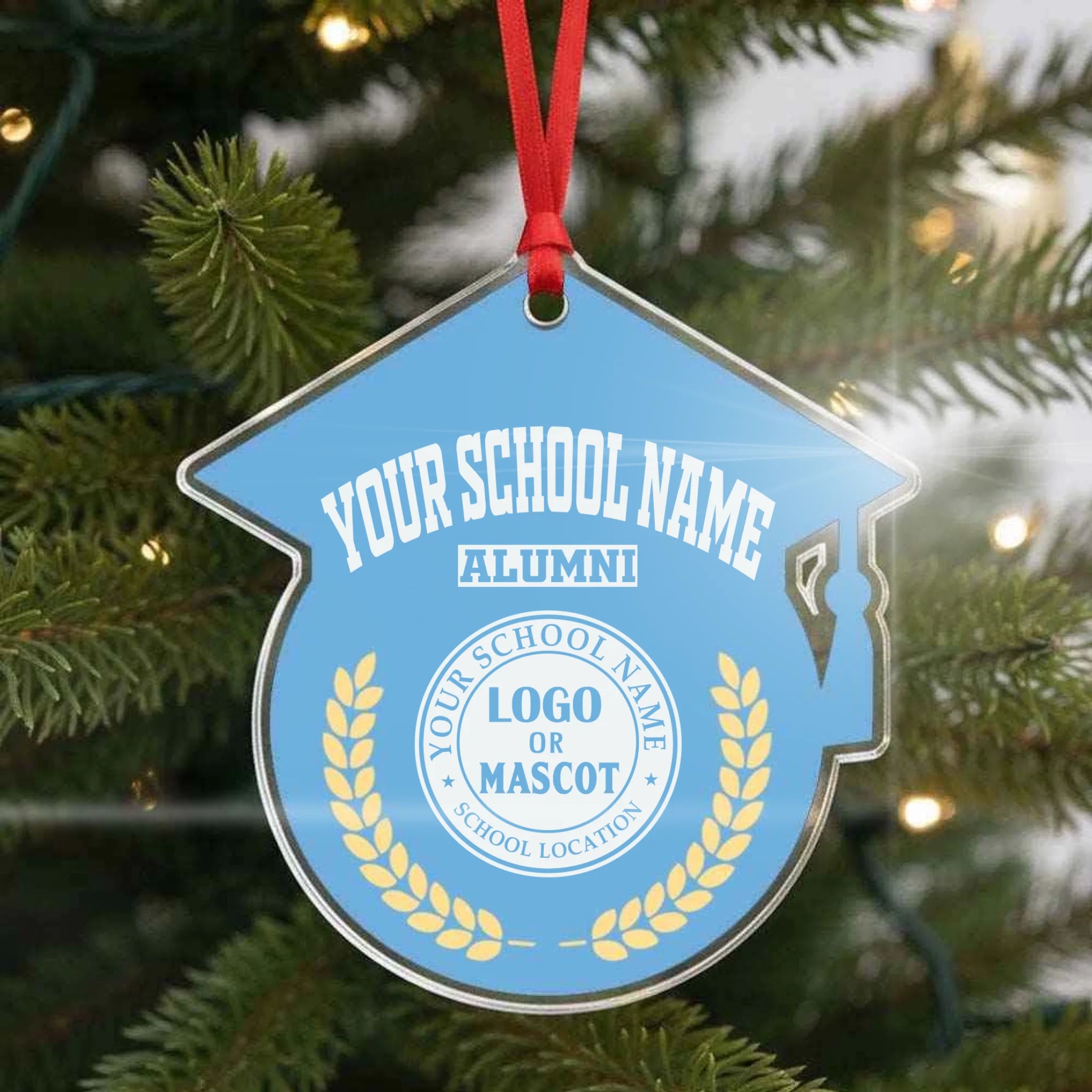 The Emblem Ornament | Personalized Graduation Cap Acrylic (2-Side)
