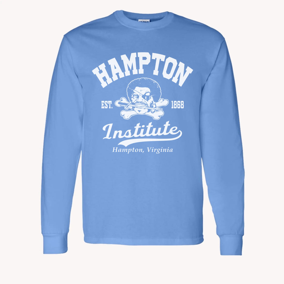 A purple custom alumni long sleeve t-shirt with a personalized classic school logo, a perfect class reunion gift.