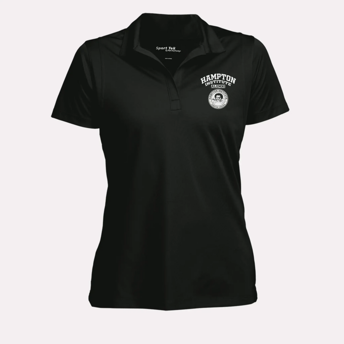 A royal blue women's performance polo, a great university alumni gift for her with a modern, tailored silhouette.