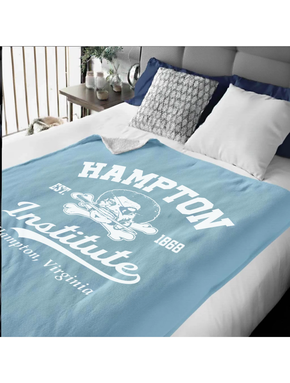 Hampton Institute VA Motto Sherpa Blanket