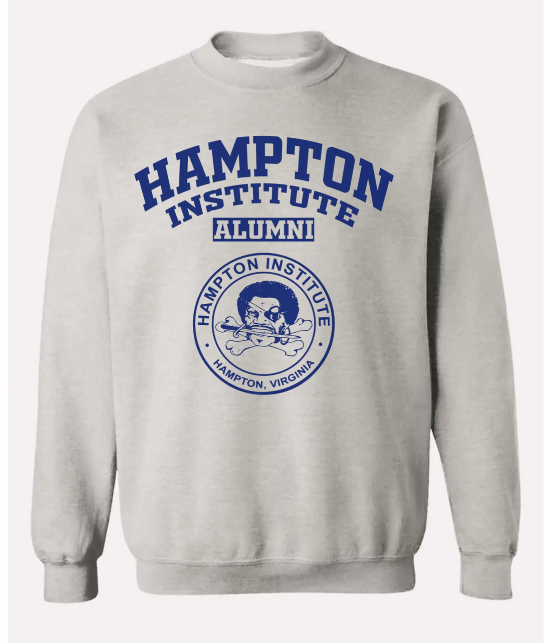 White alumni crewneck sweatshirt for custom school prints