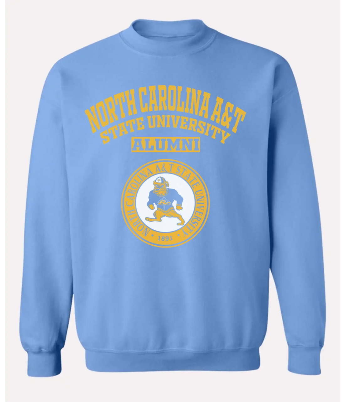 Royal blue custom college sweatshirt for graduates and alumni
