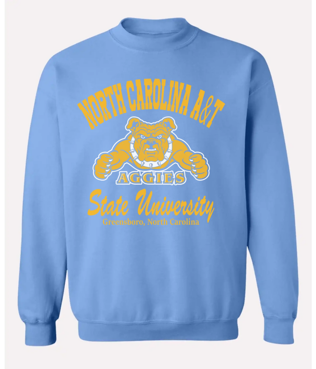 Royal blue custom college sweatshirt for graduates and alumni