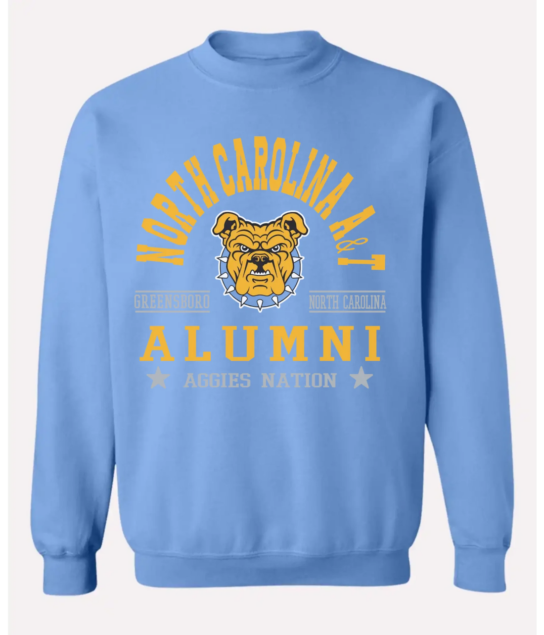 Royal blue custom college sweatshirt for graduates and alumni